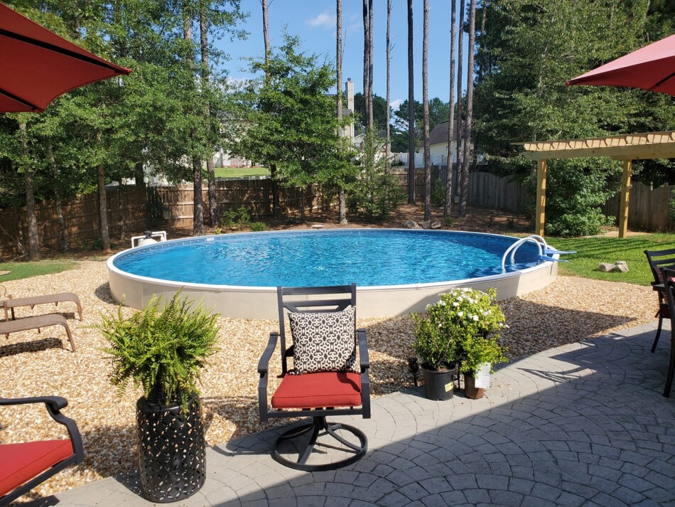 can a partially buried above ground pool look nice?